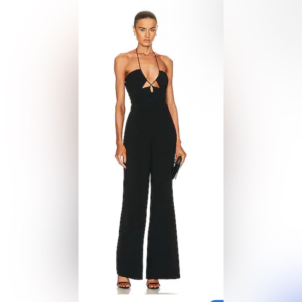 Jonathan SIMKHAI Gala Plissé Cutout Wide-Leg 
Halter Jumpsuit size 2